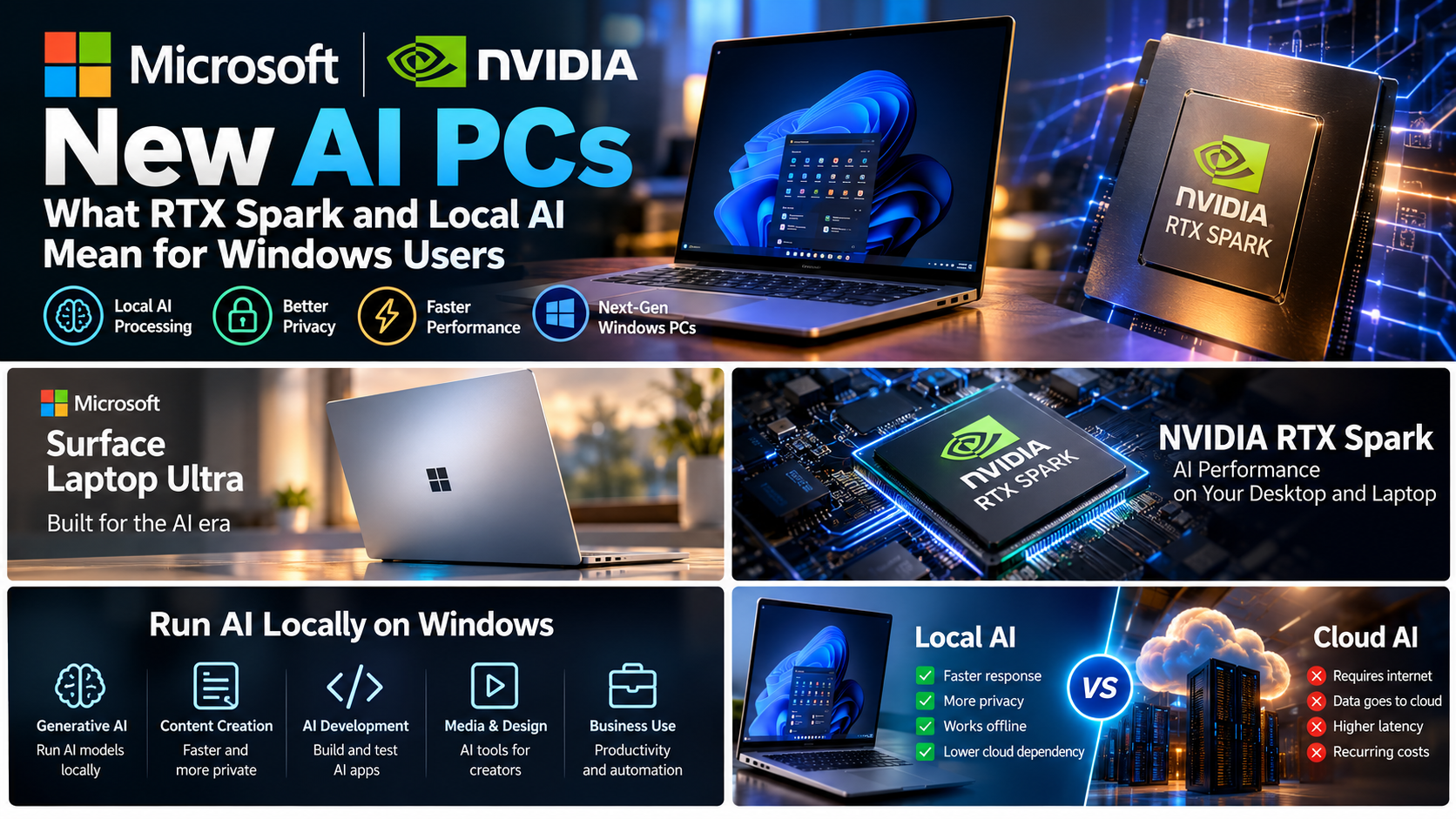 AI PC laptop showing local artificial intelligence computing in 2026