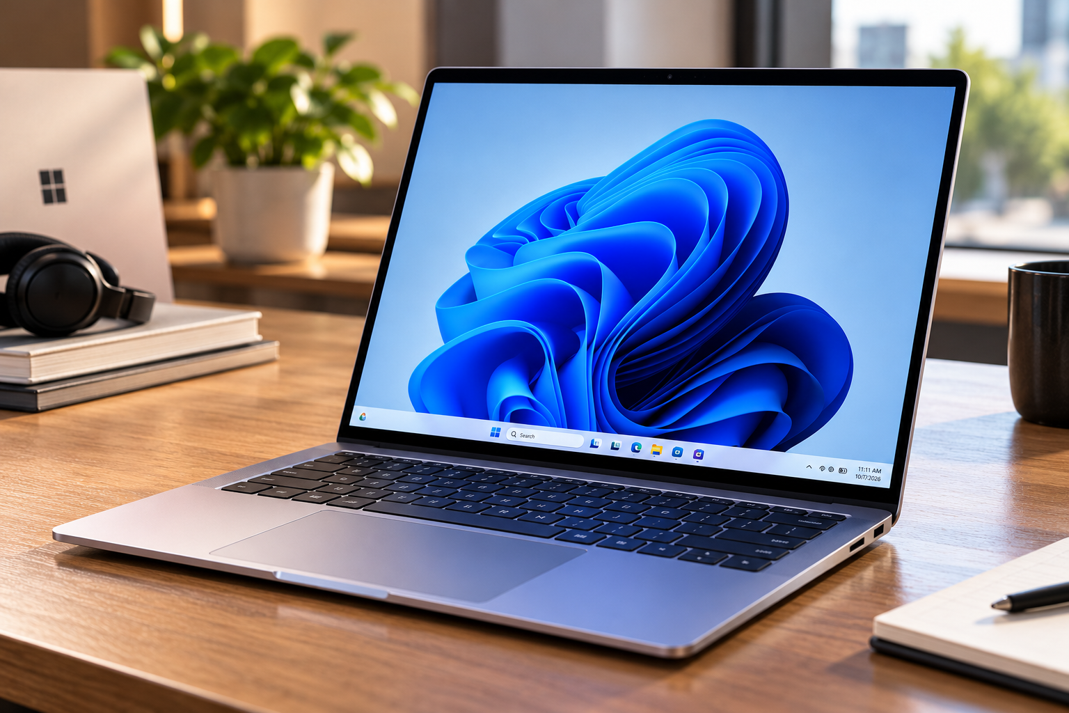Premium Windows laptop workspace representing useful tech upgrades in 2026