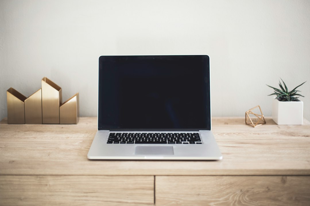 Laptop on a desk for digital work and productivity