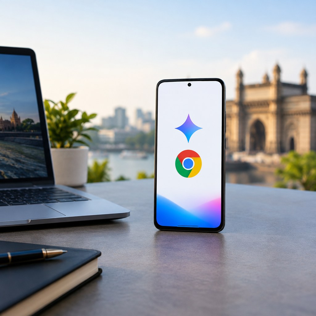 Illustration for the Gemini in Chrome Auto Browse guide in India
